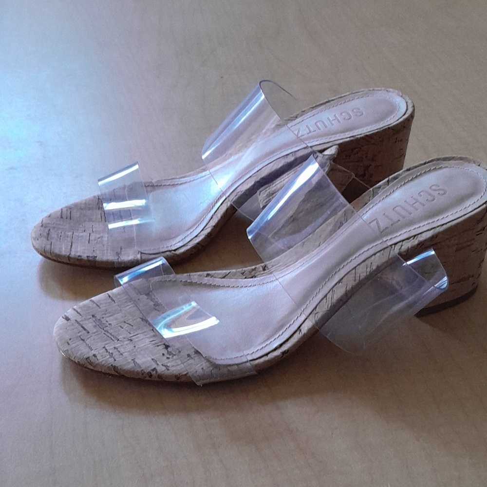 SCHULTZ VICTORIE CORK Block Heels Size 6.5 - Picture 6 of 16